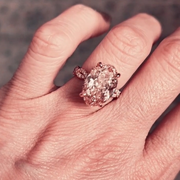 Complete Carat Jewelry - 7.27ct 14k Rose Gold Custom Designed Pink Lab Diamond Engagement Ring Size 5 ✨💍
